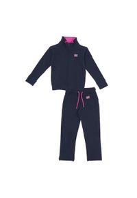 LEONE 1947 APPAREL - Podstawowy dres dziewczęcy z pełnym kołnierzem zapinanym na zamek. Okazja: na uczelnię. Kolor: niebieski. Materiał: dresówka. Styl: sportowy