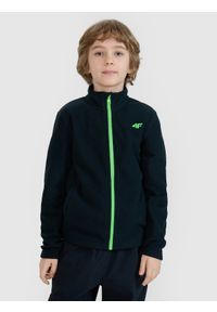 4f - 4F Polar regular ze stójką chłopięcy - czarny 128 (7-8 lat). Typ kołnierza: kołnierzyk stójkowy. Kolor: czarny. Materiał: polar. Wzór: gładki. Sezon: lato. Sport: turystyka piesza, wspinaczka, snowboard, narciarstwo #1