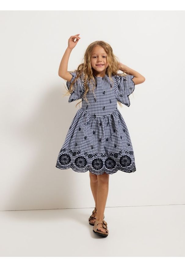 Reserved - Sukienka w kratę - wielobarwny. Materiał: bawełna