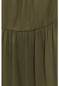 Vila Sukienka kolor zielony mini rozkloszowana. Kolor: zielony. Materiał: dzianina. Długość rękawa: na ramiączkach. Długość: mini #3