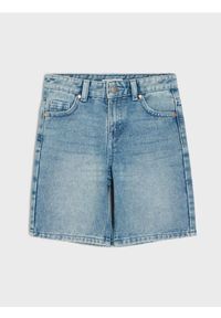 Sinsay - Szorty straight z efektem sprania - niebieski. Kolor: niebieski #1