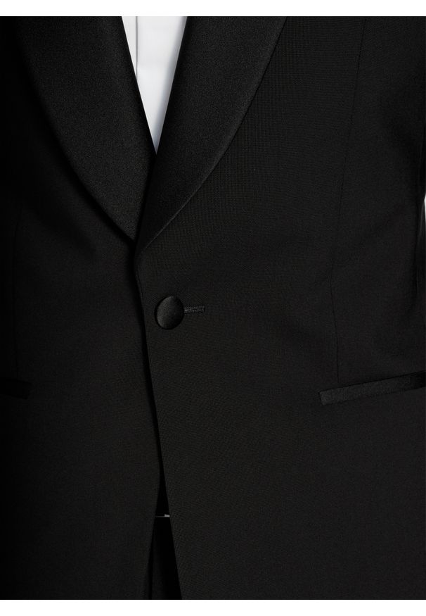 Pako Lorente - PAKO LORENTE - Smokingowa marynarka z poszerzonymi klapami szalowymi. Materiał: wełna. Styl: młodzieżowy