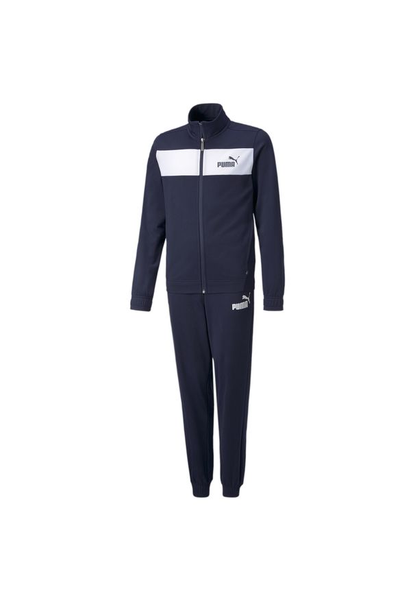 Puma - Młodzieżowy dres poliestrowy PUMA Peacoat Blue. Kolor: fioletowy, niebieski, wielokolorowy. Materiał: poliester, dresówka. Styl: młodzieżowy