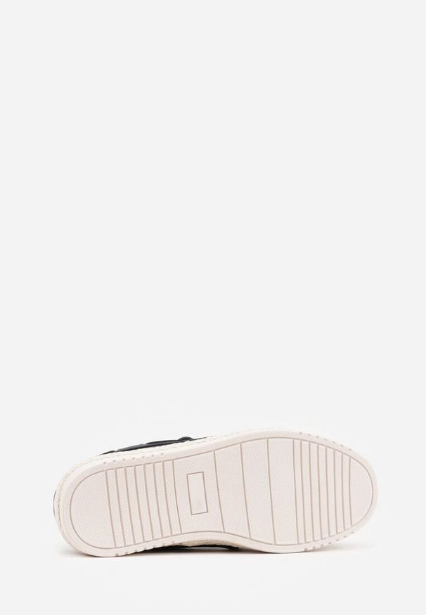 Born2be - Granatowe Półbuty Ozdobione Plecionką i Wiązaniem Ariemare. Okazja: na co dzień. Kolor: niebieski. Materiał: jeans. Wzór: aplikacja. Styl: casual, klasyczny, elegancki