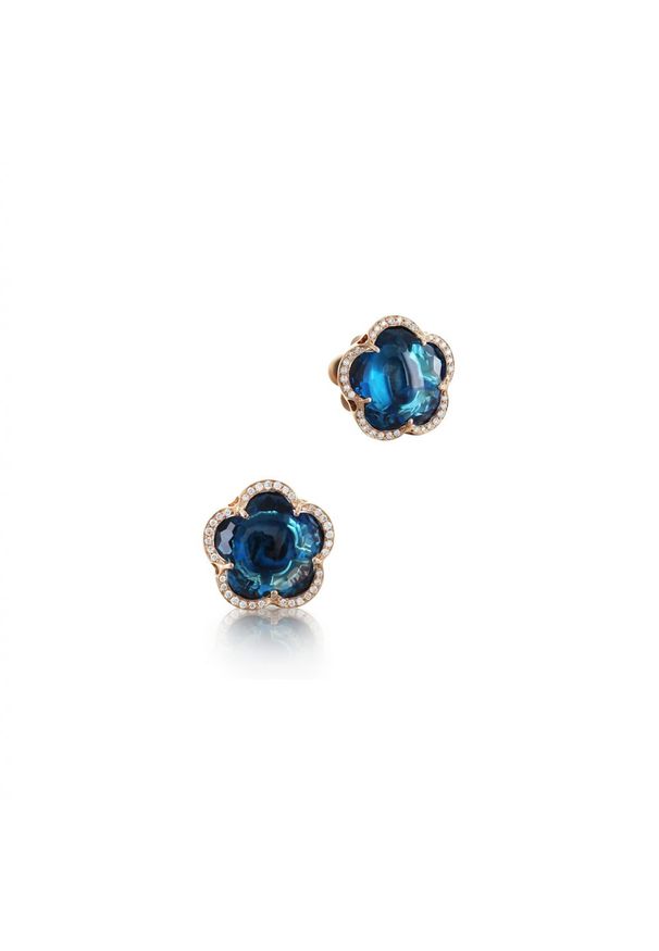 W.KRUK Unikalne Kolczyki Złote - złoto 750, Brylant 0,17ct,topaz london blue - ZPB/KB+10R. Materiał: złote. Kolor: złoty. Kamień szlachetny: topaz, brylant