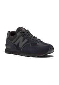 Sneakersy męskie czarne New Balance ML574EVE. Okazja: do pracy, na co dzień, na spacer. Kolor: czarny. Model: New Balance 574. Sport: turystyka piesza