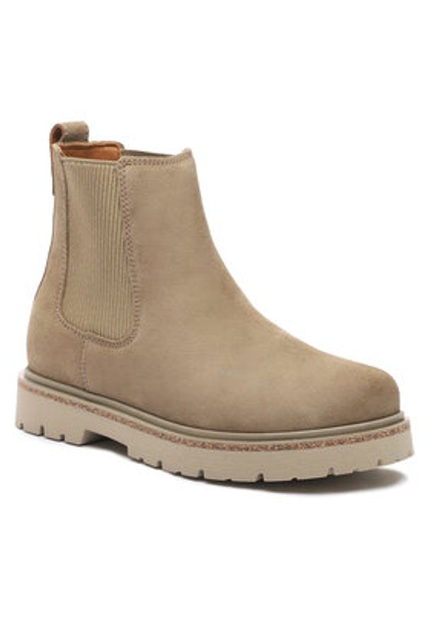 Birkenstock Sztyblety Highwood 1025737 Beżowy. Kolor: beżowy. Materiał: welur, skóra