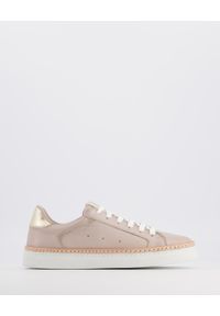 Venezia - BEŻOWE SNEAKERSY DAMSKIE 0011565 TAUPE. Kolor: beżowy. Materiał: syntetyk, skóra. Obcas: na obcasie. Wysokość obcasa: średni