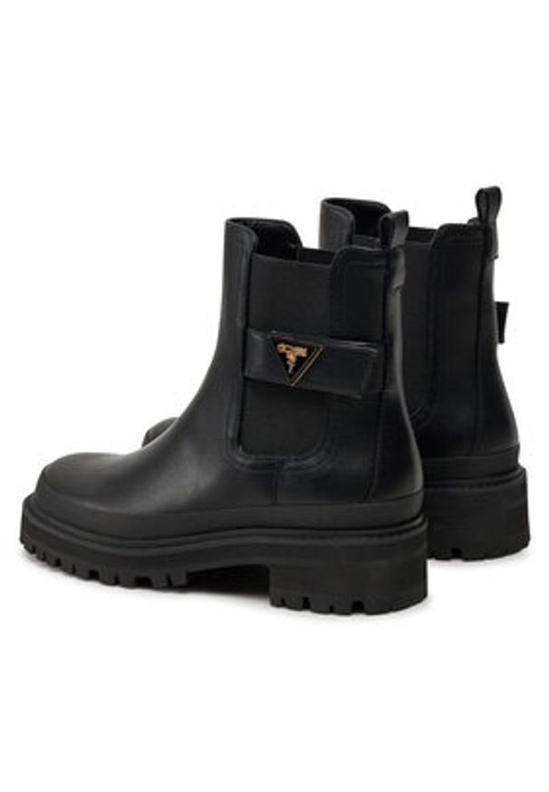 Guess Botki Bensly FLFBEN ELE10 Czarny. Kolor: czarny. Materiał: skóra