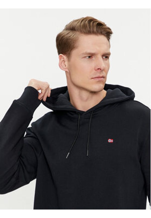 Napapijri Bluza Balis NP0A4H8A Czarny Regular Fit. Kolor: czarny. Materiał: bawełna