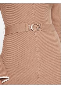 Guess Sukienka dzianinowa W3BK46 Z2WX0 Beżowy Slim Fit. Kolor: beżowy. Materiał: syntetyk, dzianina