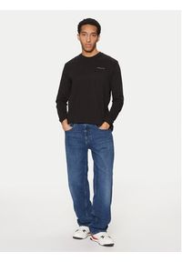 Tommy Jeans Longsleeve Linear DM0DM21138 Czarny Slim Fit. Kolor: czarny. Materiał: bawełna. Długość rękawa: długi rękaw