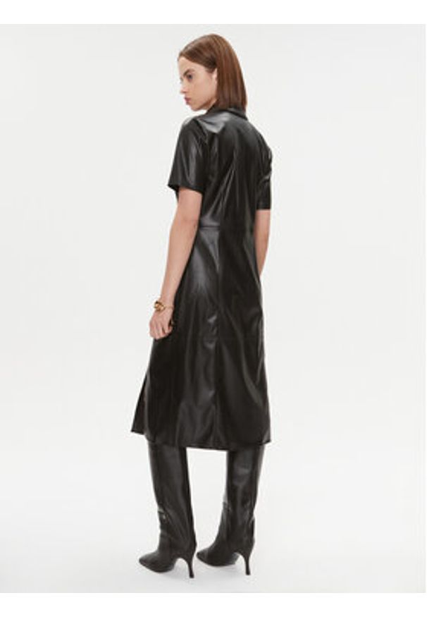 DKNY Sukienka z imitacji skóry DD3D4101 Czarny Regular Fit. Kolor: czarny. Materiał: syntetyk