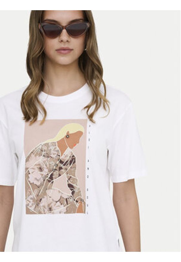 only - ONLY T-Shirt Susan 15372179 Biały Regular Fit. Kolor: biały. Materiał: bawełna