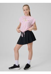 4f - 4F Crop-top sportowy szybkoschnący dziewczęcy - różowy 146/152 (10-12 lat). Kolor: różowy. Sezon: lato. Styl: sportowy #2