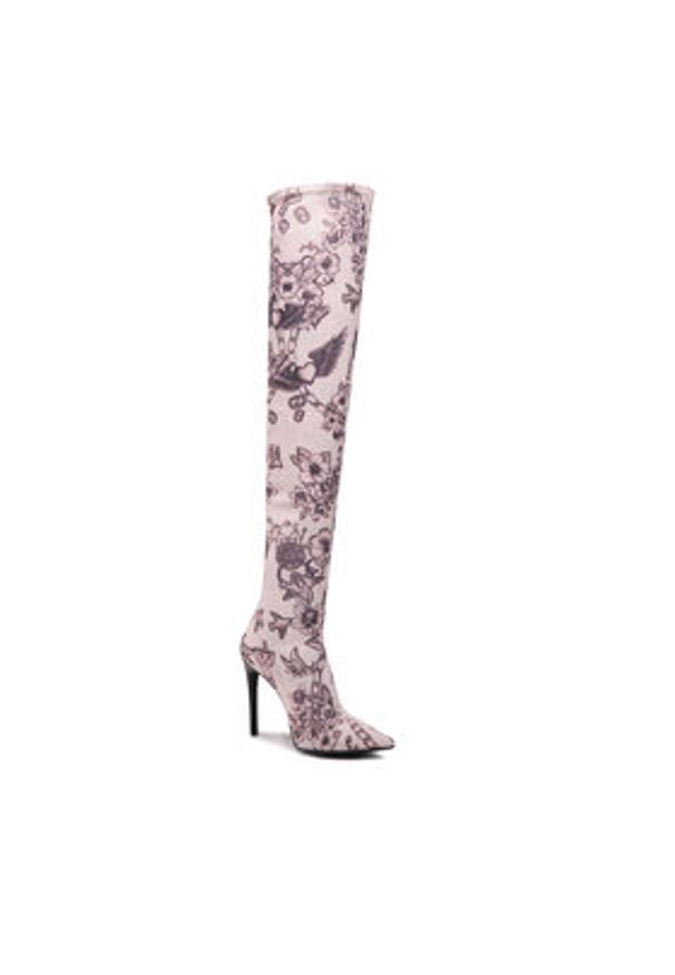 Pinko - PINKO Muszkieterki Laurence Stivale PE 23 BLKS1 100672 A0O9 Beżowy. Kolor: beżowy. Materiał: materiał