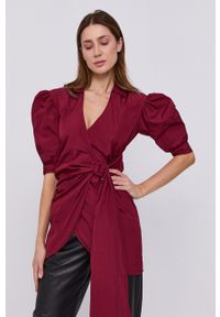 Red Valentino Sukienka kolor bordowy mini prosta. Kolor: czerwony. Materiał: tkanina. Wzór: gładki. Typ sukienki: proste. Długość: mini