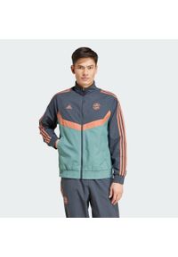 Adidas - Bluza dresowa FC Bayern Seasonal. Kolor: szary. Materiał: dresówka. Sport: piłka nożna