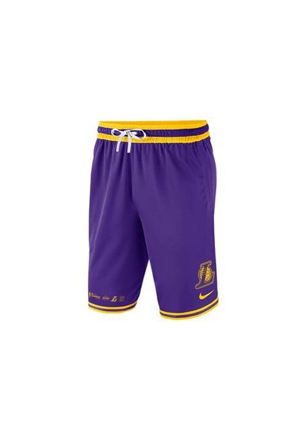 Spodnie koszykarskie męskie Nike Nba Los Angeles Lakers. Kolor: fioletowy. Materiał: materiał, syntetyk. Długość: krótkie