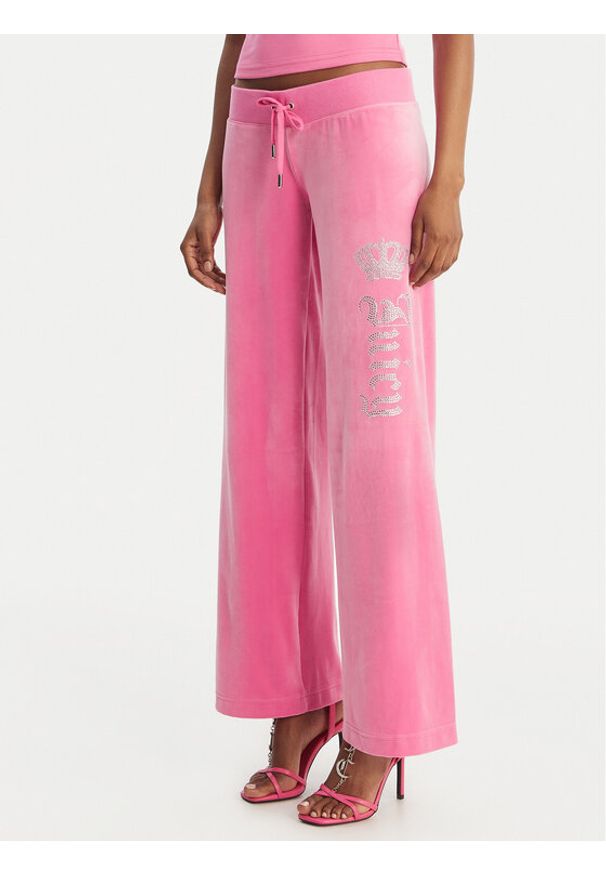 Juicy Couture Spodnie dresowe Gothic Crown JCBBJ126806 Różowy Straight Leg. Kolor: różowy. Materiał: syntetyk
