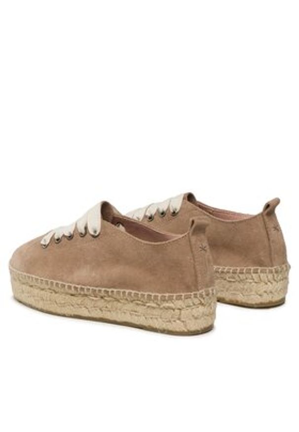 Manebi Espadryle Lace-Up Espadrilles W 1.9 E0 Beżowy. Kolor: beżowy. Materiał: zamsz, skóra