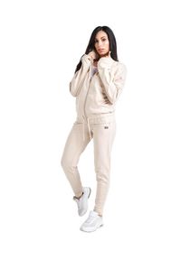 LEONE 1947 APPAREL - Damski dres ze stójką i zamkiem błyskawicznym Chic Boxing. Kolor: beżowy. Materiał: dresówka. Sport: fitness