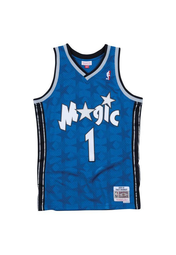 Mitchell & Ness - Jersey Orlando Magic Swingman Tracy Mcgrady #1. Kolor: niebieski. Materiał: jersey. Sport: koszykówka