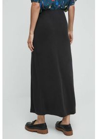 medicine - Medicine spódnica kolor czarny maxi prosta. Okazja: na co dzień. Stan: podwyższony. Kolor: czarny. Materiał: dzianina. Wzór: gładki. Styl: casual #2