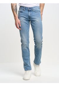 Big-Star - Spodnie jeans męskie dopasowane Tobias 295. Kolor: niebieski. Wzór: aplikacja. Styl: klasyczny