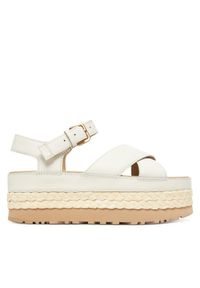 Ugg Sandały W Aubrey Ankle Strap 1169650 Écru. Materiał: skóra