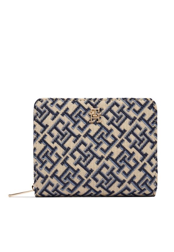 TOMMY HILFIGER - Tommy Hilfiger Portfel Th Icon Med Za W/ Flap Jacquard AW0AW18759 Niebieski. Kolor: niebieski. Materiał: materiał
