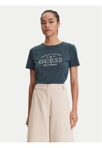 Guess T-Shirt V5YI13 J1314 Zielony Regular Fit. Kolor: zielony. Materiał: bawełna