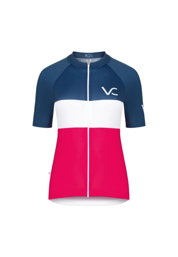 Koszulka rowerowa damska VELCREDO EVOLUTION. Kolor: niebieski, różowy, wielokolorowy, biały