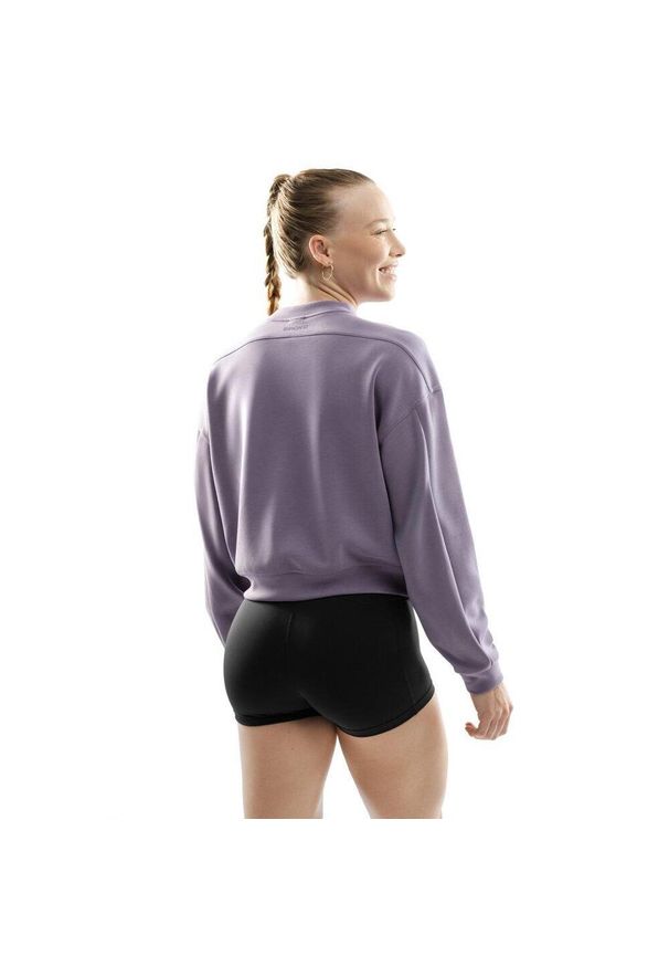 SIROKO - Bluza treningowa crop top dla kobiet Fitness Siroko Zenith. Kolor: fioletowy. Materiał: materiał. Sport: fitness