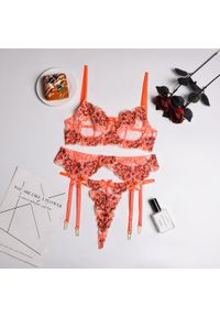 Intica - Komplet bielizny trzyczęściowy z delikatnymi detalami na wyjątkowe okazje Maimo. Kolor: pomarańczowy. Materiał: tkanina, materiał #1