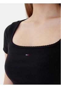 Tommy Jeans T-Shirt DW0DW21837 Czarny Slim Fit. Kolor: czarny. Materiał: bawełna #3