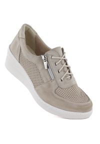 Skórzane półbuty damskie na koturnie Helios 460. Materiał: skóra. Obcas: na koturnie #1