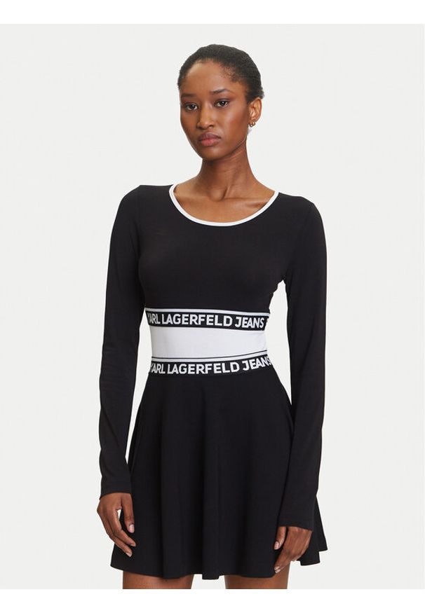 Karl Lagerfeld Jeans Body A3W17045 Czarny Slim Fit. Kolor: czarny. Materiał: bawełna