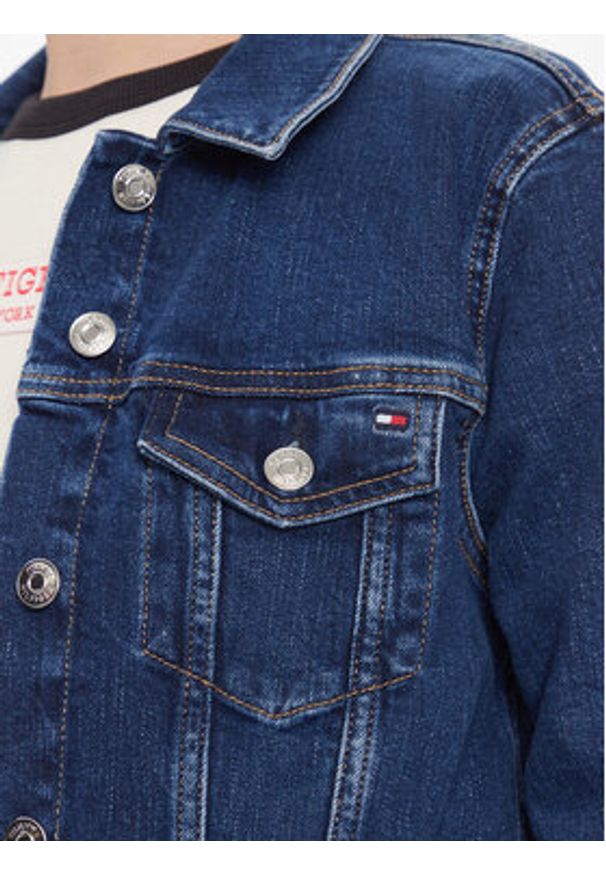 TOMMY HILFIGER - Tommy Hilfiger Kurtka jeansowa WW0WW40654 Granatowy Slim Fit. Kolor: niebieski. Materiał: bawełna