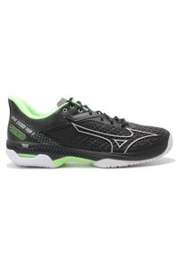 Mizuno Wave Exceed Tour 5cc Black Green 61gc227438. Zapięcie: sznurówki. Kolor: czarny. Materiał: materiał. Szerokość cholewki: normalna. Model: Mizuno Wave. Sport: tenis