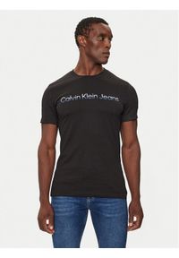 Calvin Klein Jeans T-Shirt Two Tone Institutional J30J325676 Czarny Regular Fit. Kolor: czarny. Materiał: bawełna