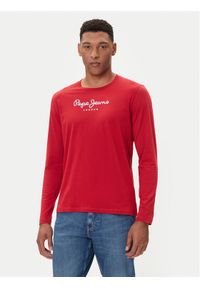 Pepe Jeans Longsleeve Eggo Long N PM5010135 Czerwony Regular Fit. Kolor: czerwony. Materiał: bawełna. Długość rękawa: długi rękaw