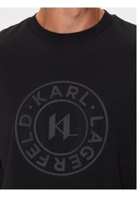 Karl Lagerfeld - KARL LAGERFELD T-Shirt 755080 543221 Czarny Regular Fit. Typ kołnierza: dekolt w karo. Kolor: czarny. Materiał: bawełna #4