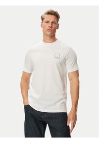 Karl Lagerfeld - KARL LAGERFELD T-Shirt 755026 563224 Biały Regular Fit. Typ kołnierza: dekolt w karo. Kolor: biały. Materiał: bawełna #1