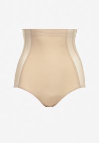 Renee - Beżowe Majtki Modelujące z Wysoką Talią Elissia. Kolor: beżowy. Materiał: tkanina. Wzór: gładki #4