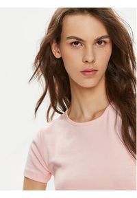 Gina Tricot T-Shirt Basic 17957 Różowy Slim Fit. Kolor: różowy. Materiał: bawełna #5