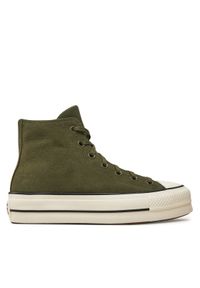 Converse Trampki Chuck Taylor All Star Lift Platform Hi A11144C Zielony. Kolor: zielony. Materiał: zamsz, skóra. Obcas: na platformie