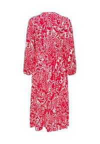 only - ONLY Sukienka koszulowa Milana 15308233 Czerwony Loose Fit. Kolor: czerwony. Materiał: wiskoza. Typ sukienki: koszulowe