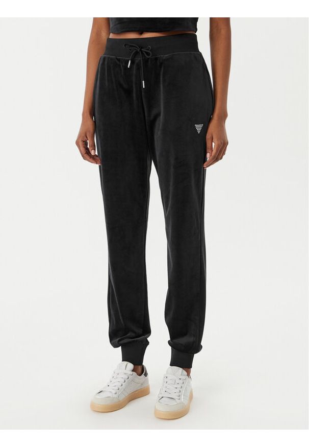 Guess Spodnie dresowe V3BB27 K0232 Czarny Regular Fit. Kolor: czarny. Materiał: syntetyk