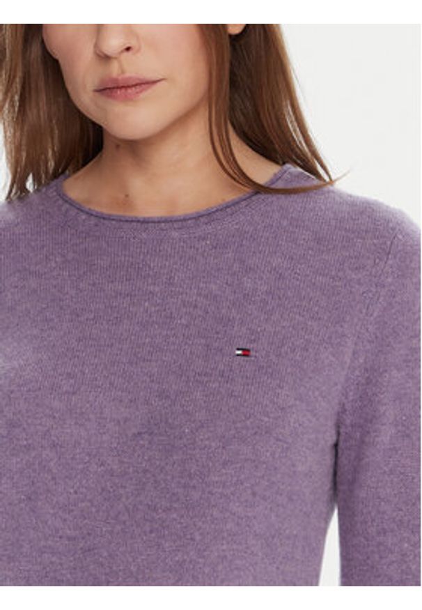 TOMMY HILFIGER - Tommy Hilfiger Sweter WW0WW40264 Fioletowy Regular Fit. Kolor: fioletowy. Materiał: wełna